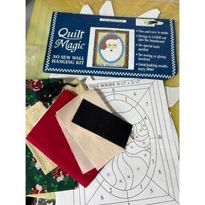 Vtg Quilt Magic No Sew Santas Face Wall Hanging Kit DIY Christmas Craft‎